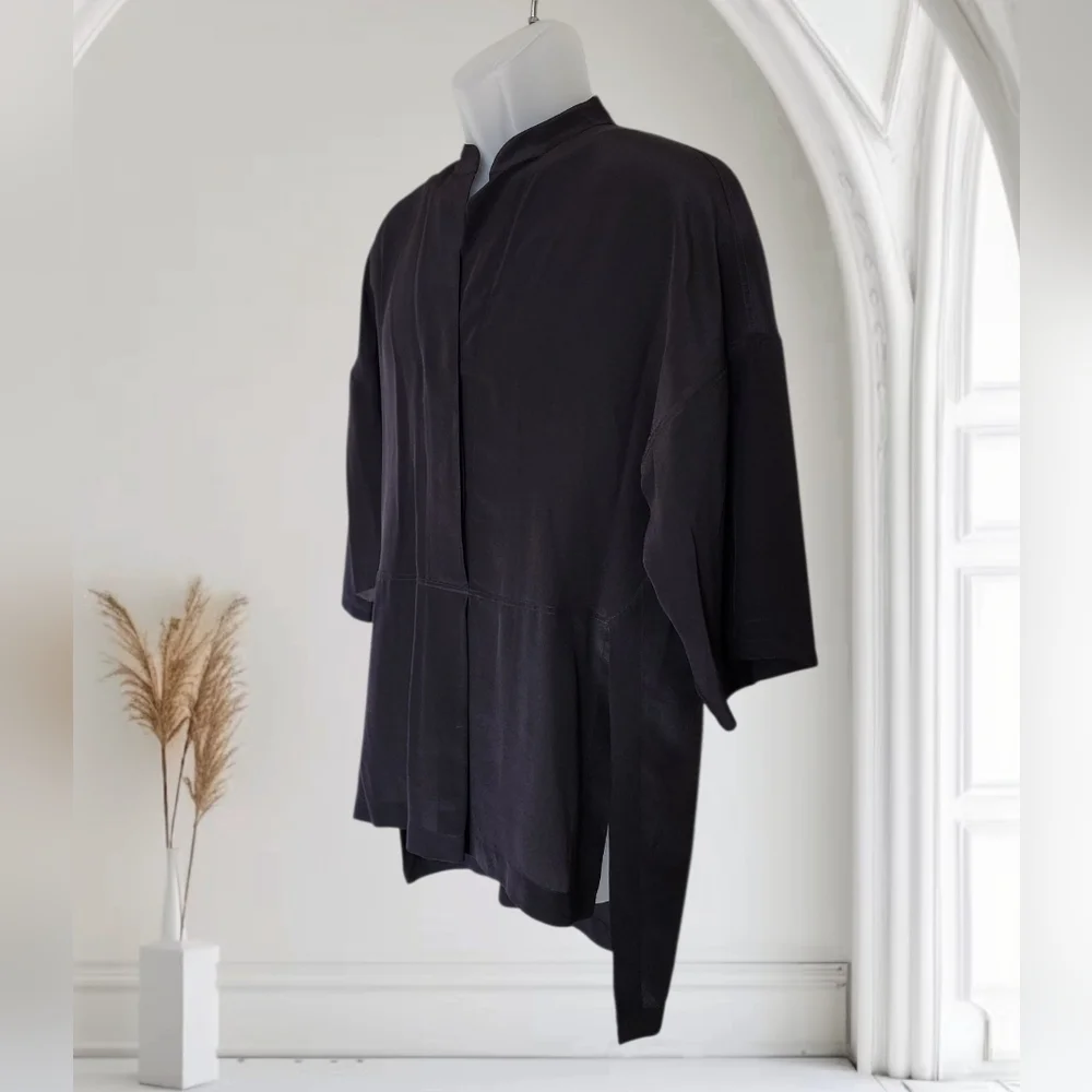 J. Crew Tunic 100% Silk Classic Black  Size S - Picture 11 of 15